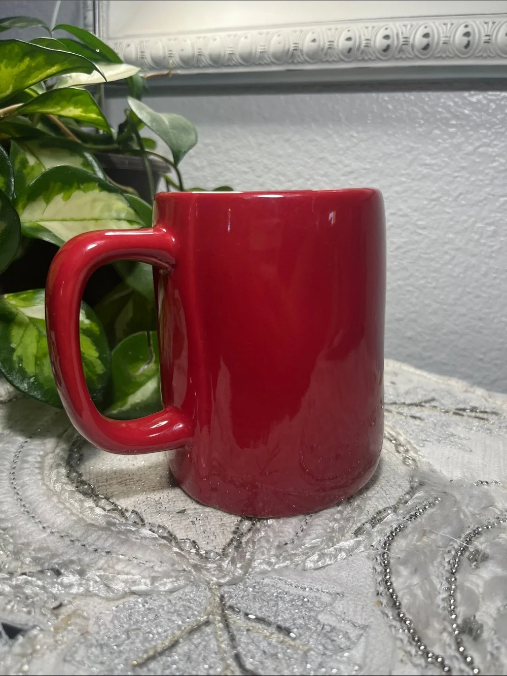 Rae Dunn GIRL MOM Red Ceramic Coffee Mug Artisan Collection by Magenta
